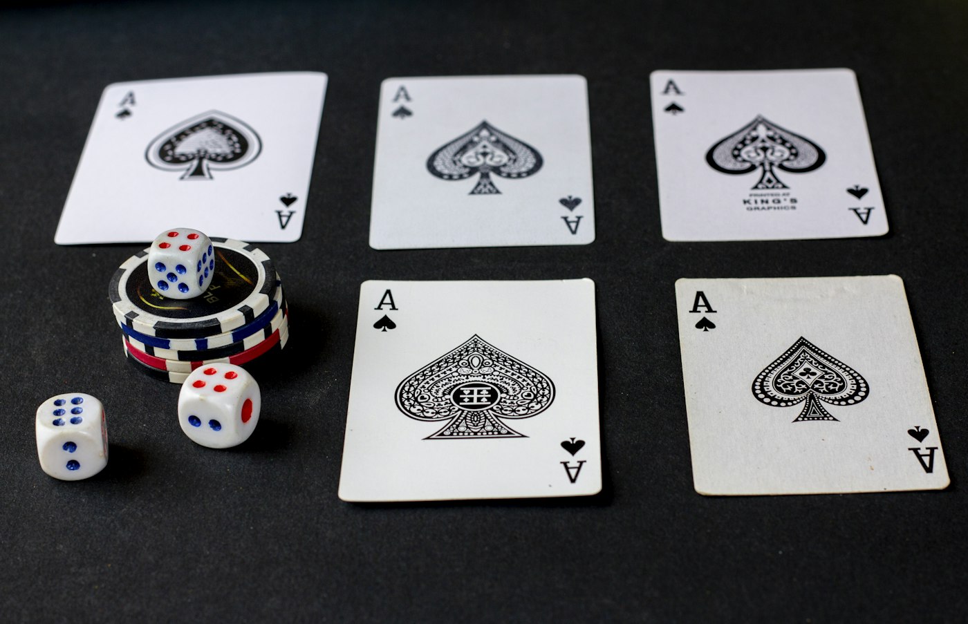 good about — playing cards and dice on a table